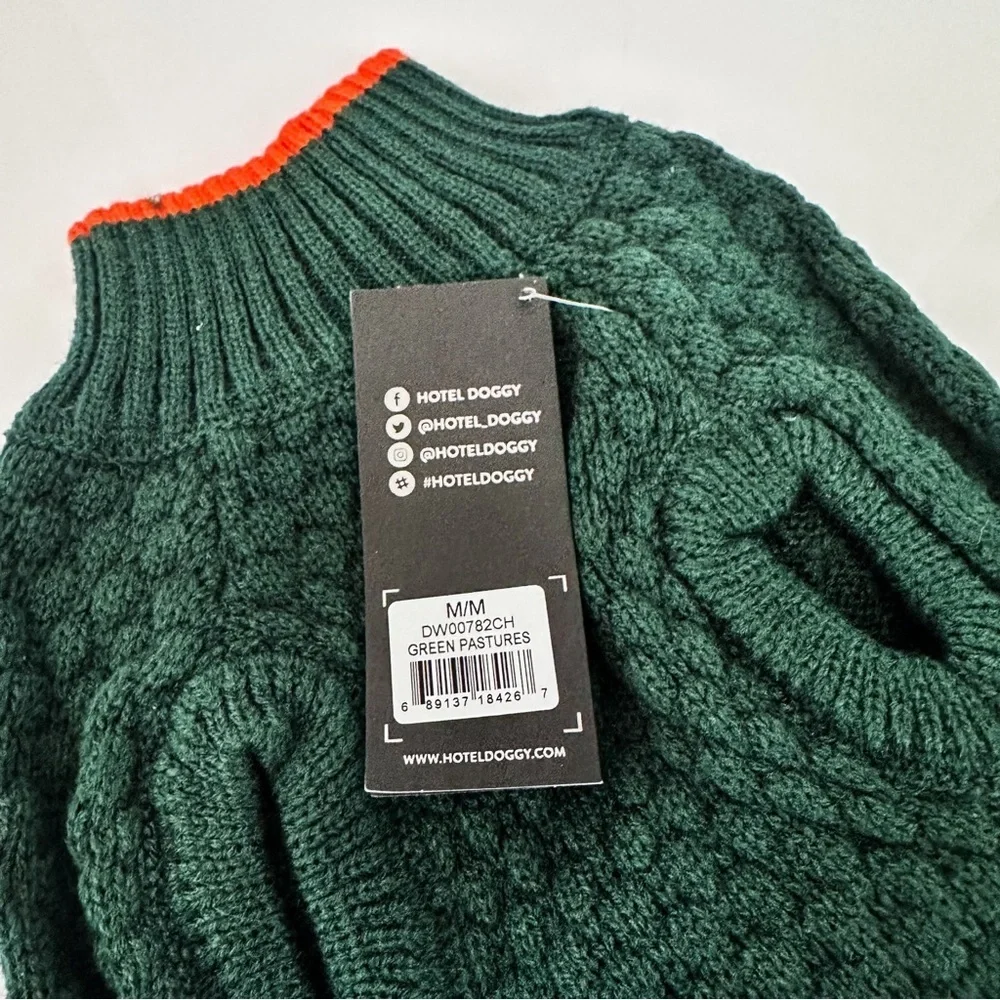 Colorful Dog Sweater NWT Hotel Doggy PLAY Honeycomb Green Size Medium 13